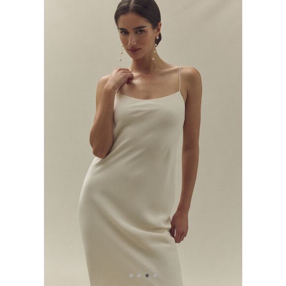 Reformation Suki Sleeveless Scoop-Neck Ruffle-Hem Midi Dress size US  12 - Picture 3 of 8